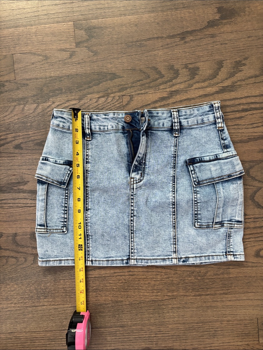 Sincerely Jules Light Blue Denim Cargo Mini Skirt - Picture 6 of 12